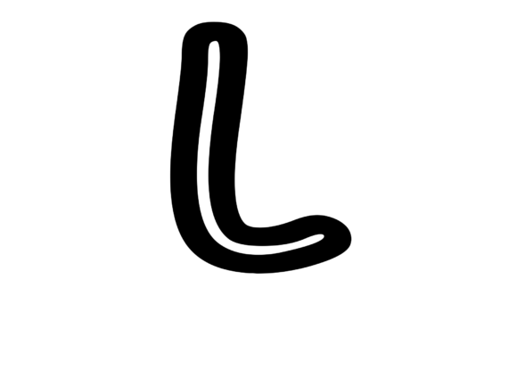 Bold Outlined Comic Mono Letter L: Graphics for Crafts