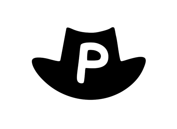 Cowboy Hat with Playful Mono P: A Crafty Graphic for Bold Branding