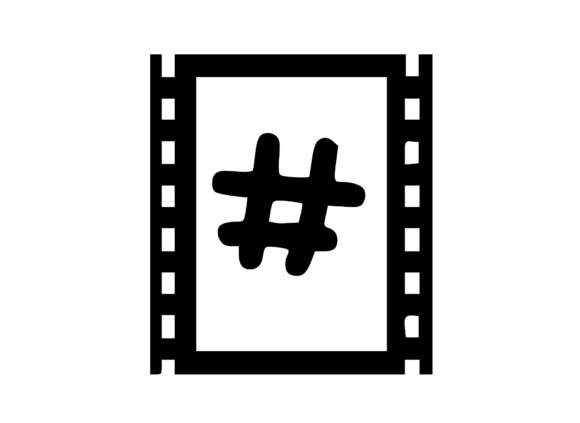 Film Reel with Mono Hashtag: A Craft-Centric Graphic for Bold Branding and Visual Impact