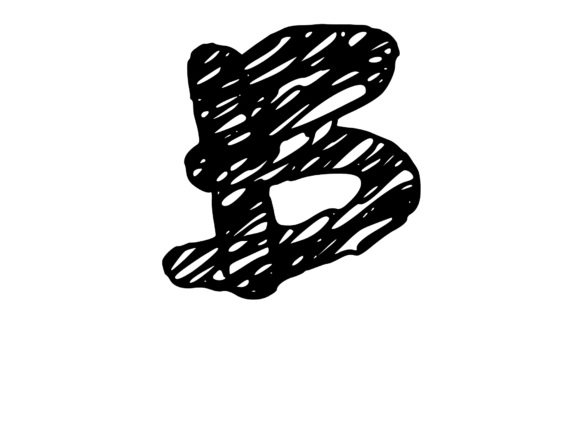 Rough Scribbled Letter B: Graphics for Crafts