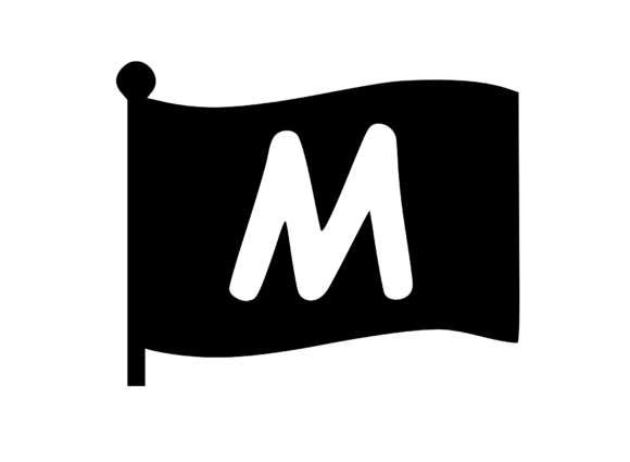 Waving Flag with Mono M: A Fresh Graphic for Crafts & Content Design