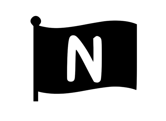 Waving Flag with Mono N: A Craft-Friendly SVG for Handmade Designers