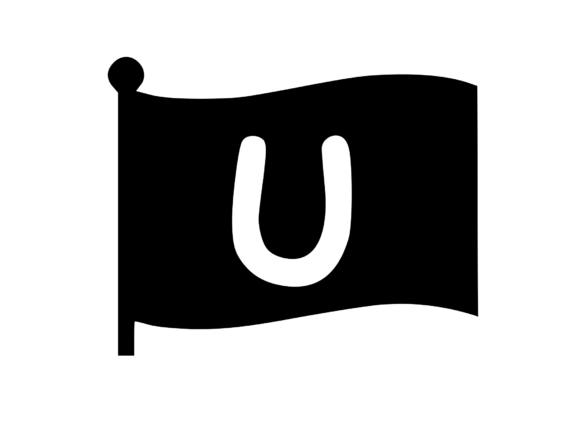 Waving Flag with Mono U: A Versatile SVG Graphic for Crafts & Digital Sellers